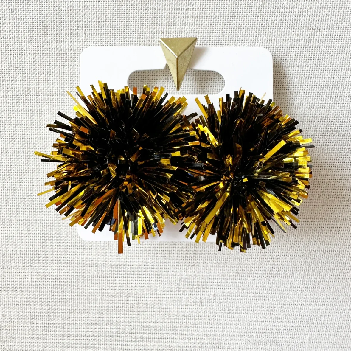 Metallic Pom Earrings - Image 4